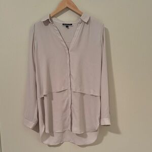 Melanie Lyne  Light Blush Layered V-Neck Button-Front Blouse